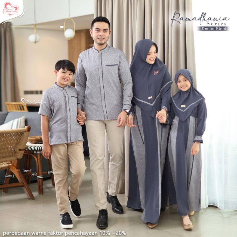 Sarimbit Baju Muslim Keluarga Ramadhania Series Salvinahijab - Denim Steel