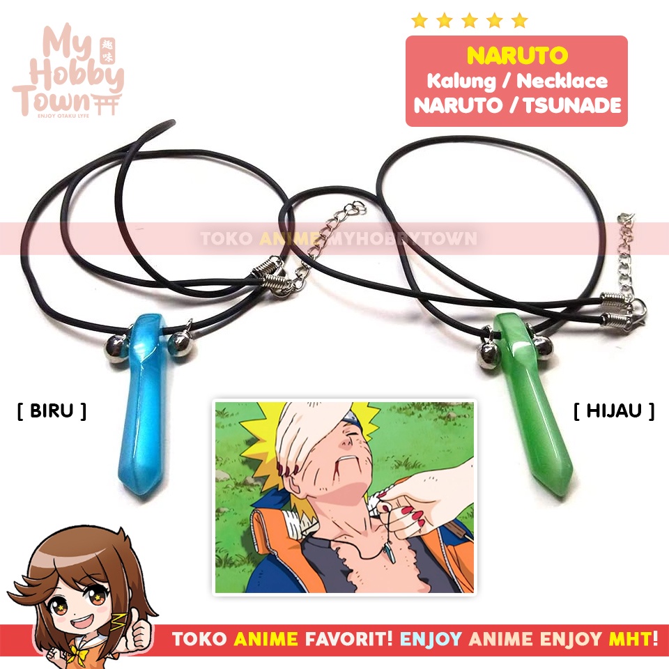 Kalung Naruto Tsunade Biru / Hijau Cosplay