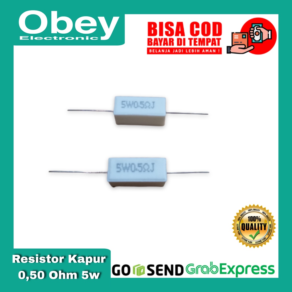 Resistor Kapur 5 Watt 5Watt 5W - 0,50 ohm