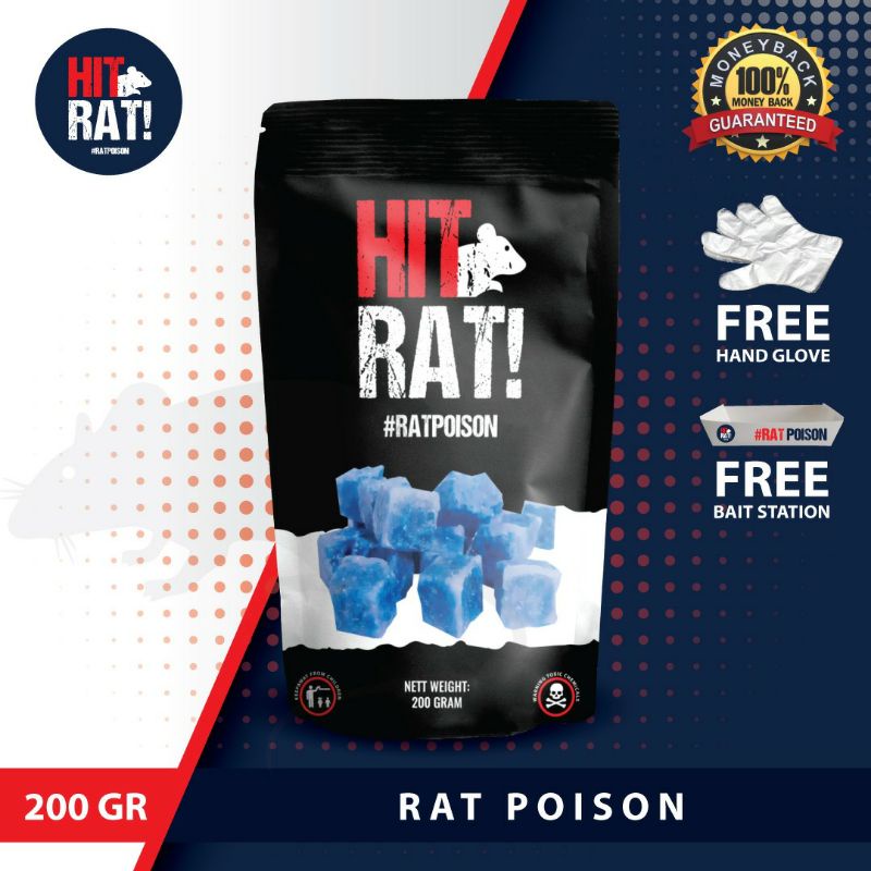 Racun Tikus ORIGINAL 200 Gram Sangat Ampuh basmi TIKUS GOT Tikus BESAR hingga Tikus Atap Rats Killer / Pembunuh Tikus Slow Action Asli Hit Rat! Asli Tidak Bau Mudah Digunakan