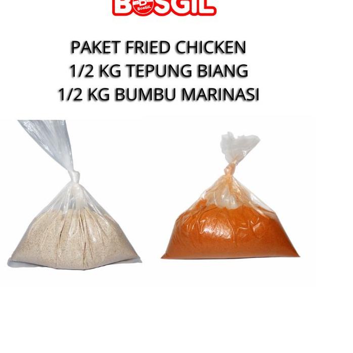 

☈ Paket tepung Premium Fried Chicken (1/2 kg tepung biang dan 1/2 kg tepung marinasi) ♞