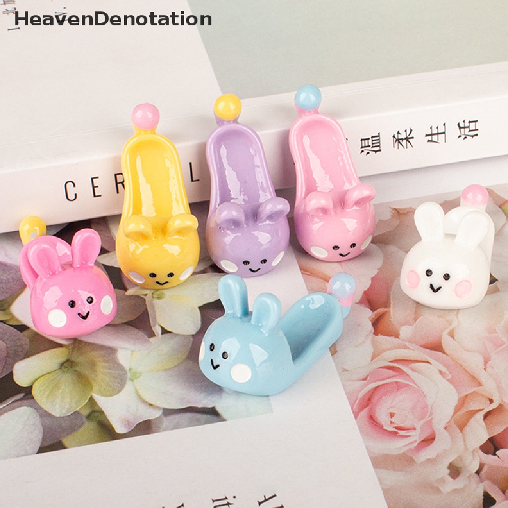 [HeavenDenotation] Aksesoris Dekorasi Rumah Boneka Model Sandal Mini Kartun Kelinci HDV