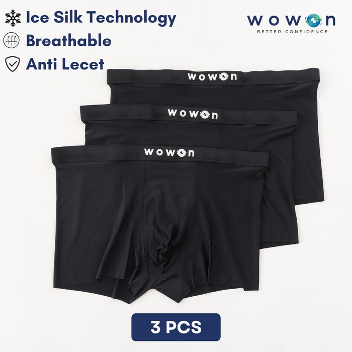 Wowon Men Boxer - Celana Dalam Pria - Zero Gravity Feel - 3 Pcs