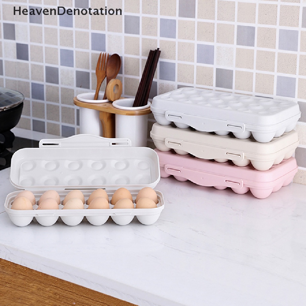 [HeavenDenotation] 12kisi Kotak Telur Portable Tempat Telur Plastik Shockproof Egg Storage Box HDV