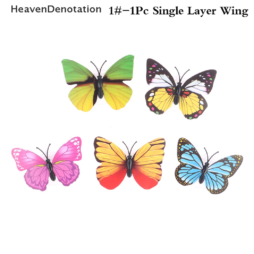 [HeavenDenotation] 1pc LED Butterfly Night Light Pasteable 3D Butterfly Stiker Dinding Warna-Warni Lampu Malam Rumah Taman Pesta Dekorasi DIY Ruang Tamu Stiker Dinding Lighg HDV