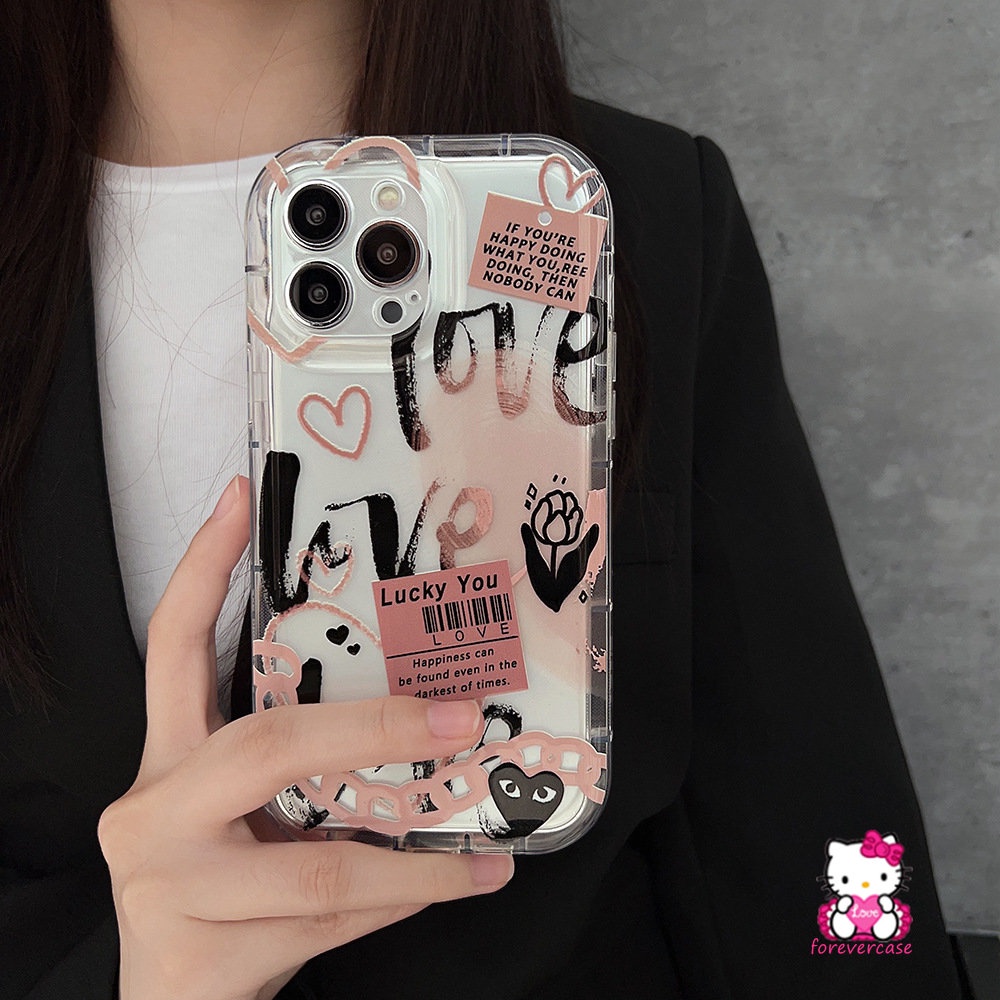Realme C15 C21Y C25 C33 C25Y C55 C30 C30S 7i C17 C25s C11 2020 5i 5s C35 C12 5 6i C20 C20A C11 2021 C3 C1 C2 Label Bunga Kartun Graffiti Love Hati Airbag Soft Case
