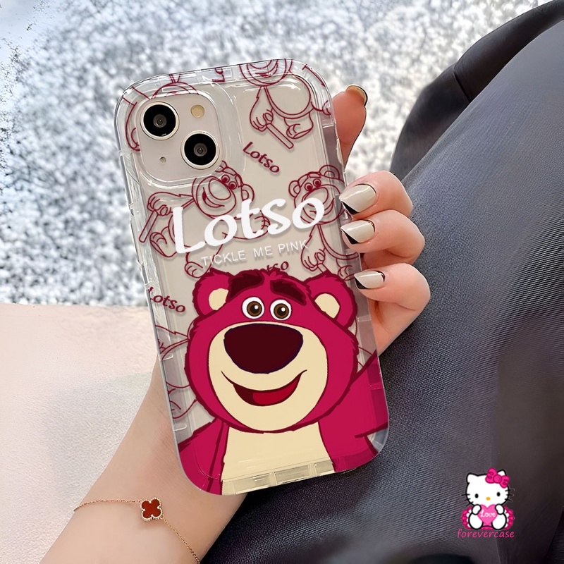 Kartun Manyo Cute Strawberry Bear Case Redmi 9T 9A 9C Nfc10 10C 9 12C A1 10A Redmi Note 10 11s 8 9 11 10s Note10s Note11 POCO F4 Soft Airbag Clear Cover