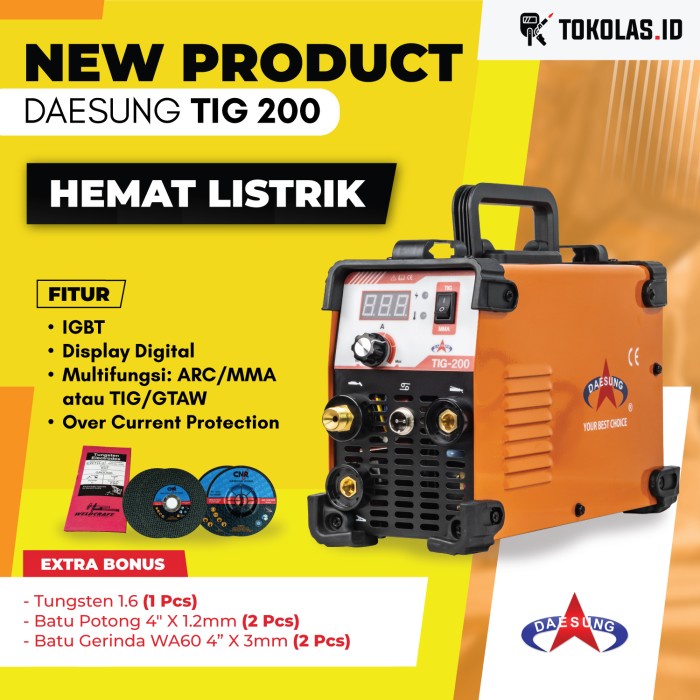 Terlaris Mesin Travo Las Inverter Daesung Tig Argon Tig 200 Tig200 Tig-200