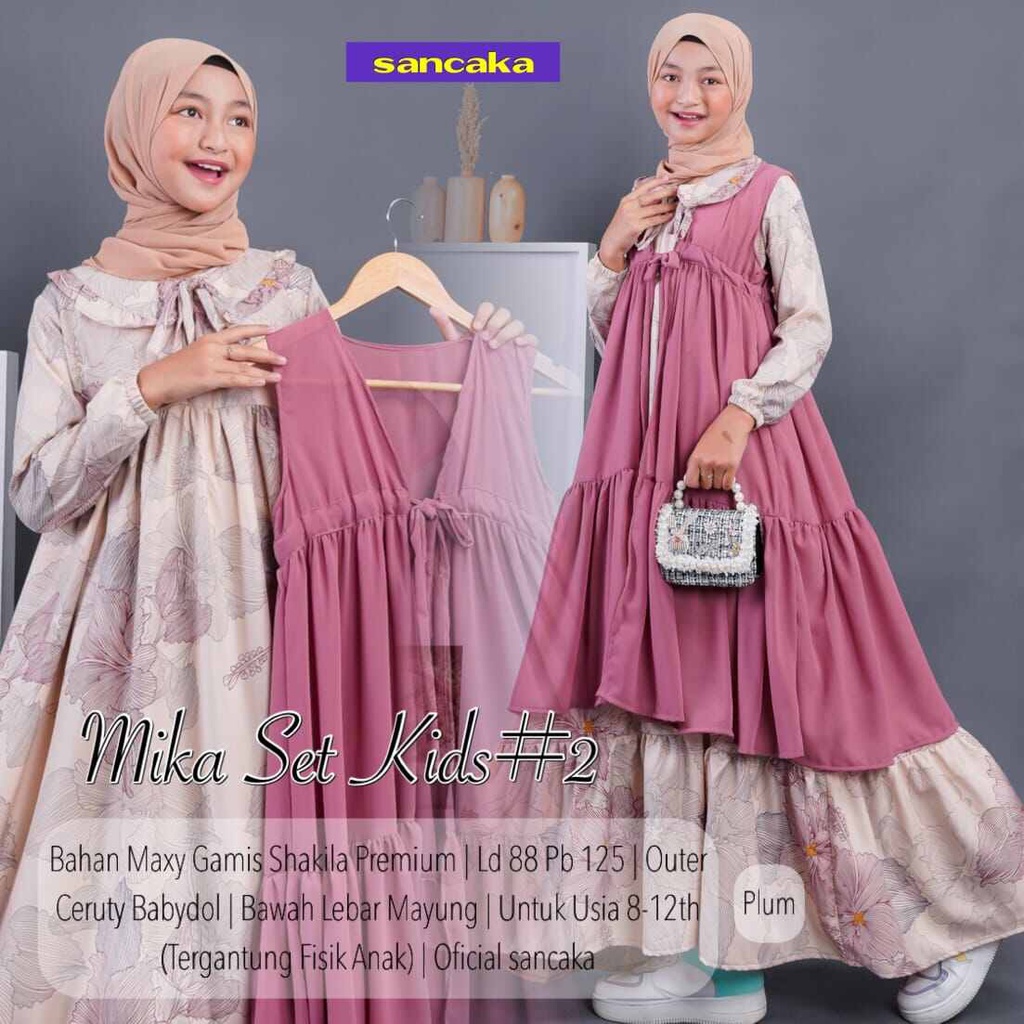(BISA COD) BESTSELLER BAJU GAMIS ROMPI ANAK MIKA SET MAXY KIDS WANITA REMAJA MAXY SET ROMPI OUTER AN