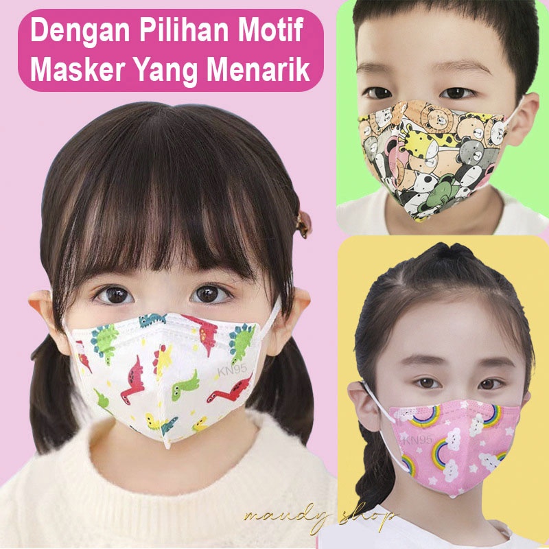 Masker Anak Motif Cartoon KN95 Duckbill 5 PLY Usia 3 - 12 Tahun