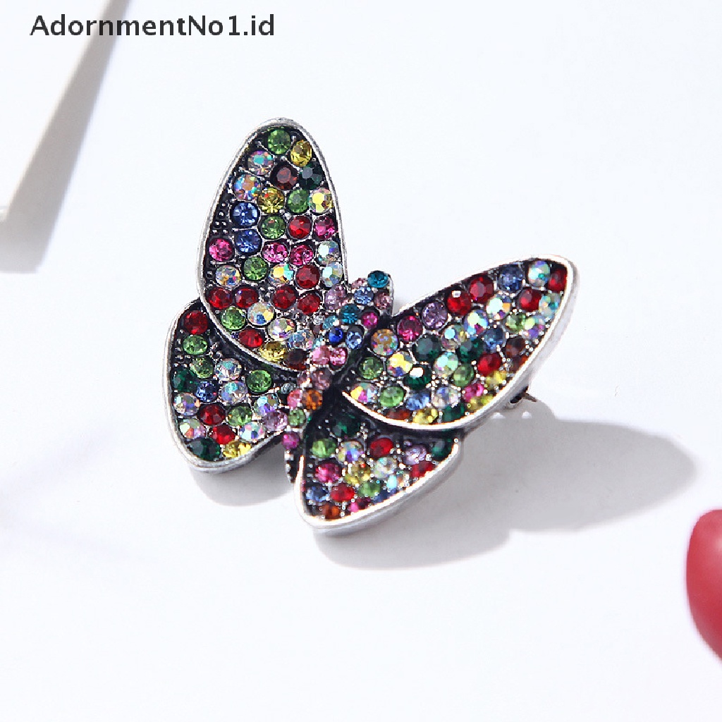 [AdornmentNo1] Bros Minyak Kupu-Kupu Warna-Warni Untuk Wanita Gesper Serangga Hijab Pin Mantel Hewan Pin Perhiasan Aksesoris Wanita [ID]