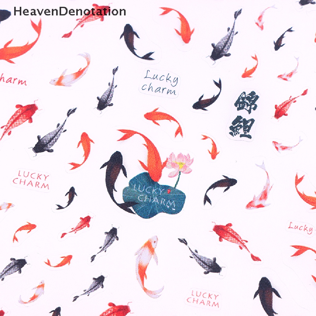 [HeavenDenotation] Ikan Koi Merah Ikan Mas 5D Stiker Kuku Tulisan 3D Stiker Kuku Cina Decal HDV