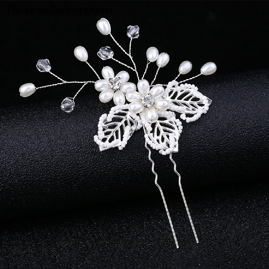 [HeavenDenotation] 1pcs Pin Rambut Aksesoris Rambut Untuk Wanita Aksesoris Pernikahan Hair Clips Jewelry Mutiara Berlian Imitasi Bunga Hair Clip Pins Headpiece HDV