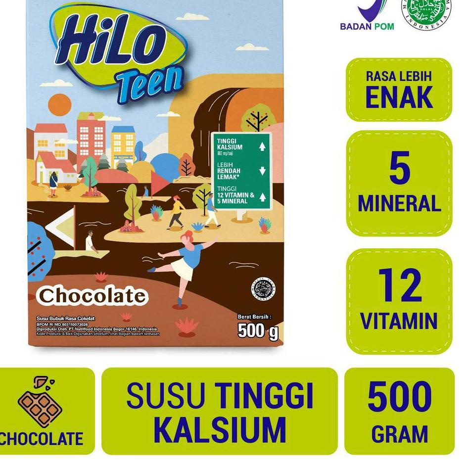 

✰ HiLo Teen Chocolate 500 gram - Susu Tinggi Kalsium Rendah Lemak ➵