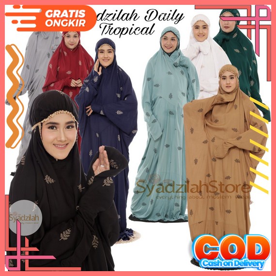 Mukena Dubai Terusan Tanpa Lengan Bling Timbul Realpict Bahan Spandek Sutra Sehalus Jersey First Hand Mukena Dewasa Jumbo Terbaru 2022 Bahan Adem Mukenah Terusan Dewasa Terbaru Syadzilah - Mukena Terusan Bordir Daily Tropical