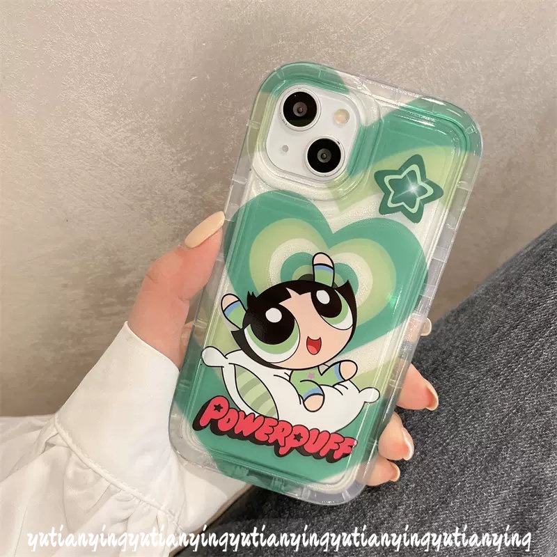 Oppo A7 A12 A74 A95 A57 A53 A16K A16s A17 A55 A15s A16 A1K A77s A5 A9 A17K A72 A33 A35 A77 A16E A92 A31 A54 A15 A3s A5s A52 A12ELove Heart The Powerpuff Girls Airbag Soft Case