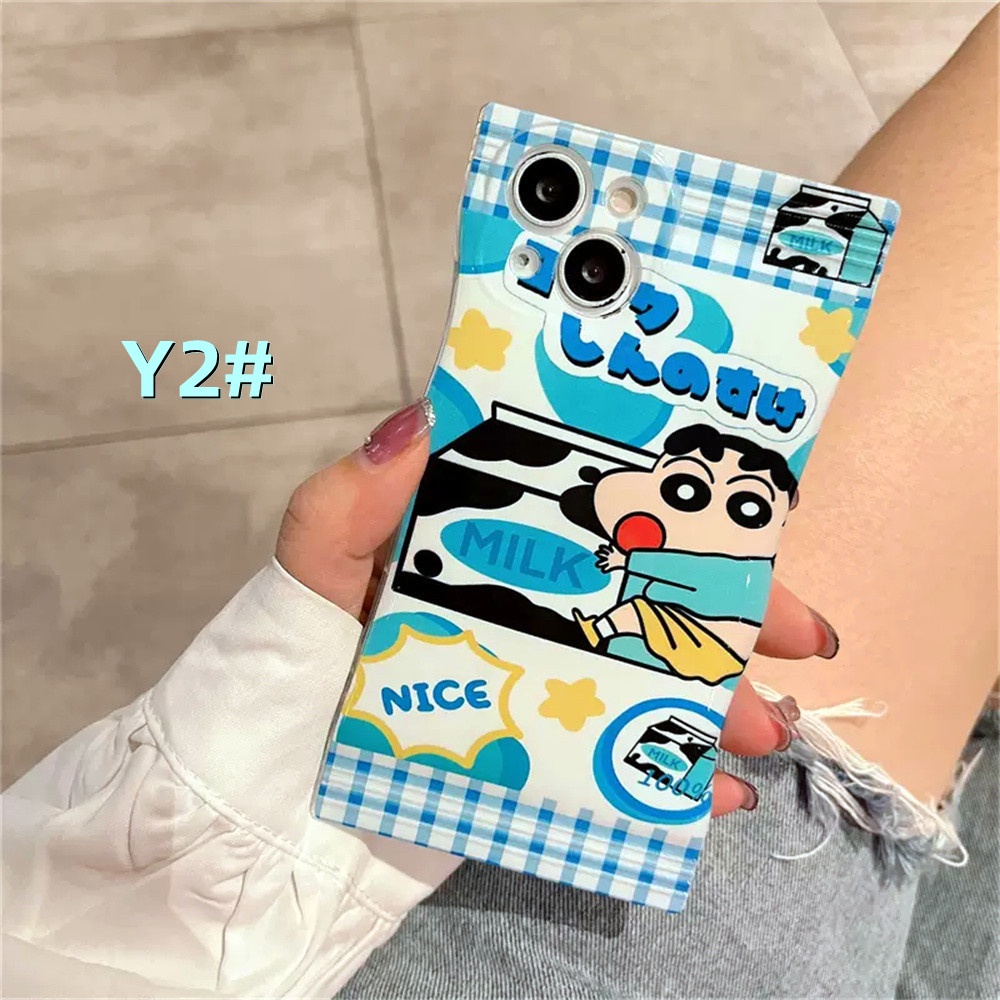 IPHONE Casing Lucu Kompatibel Untuk Iphone14 14Pro 11 13 12 Pro MAX iPhone7 8plus 6s Plus XR 14Plus XS MAX Crayon Shin Chan Ice Cream Milk TPU Phone Cover