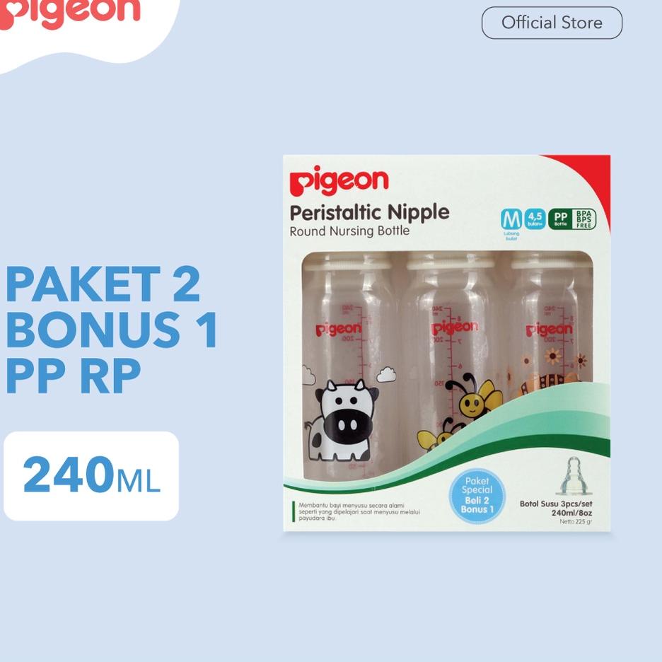 ▼ PIGEON Paket PP 240Ml | Botol Susu Bayi ☛