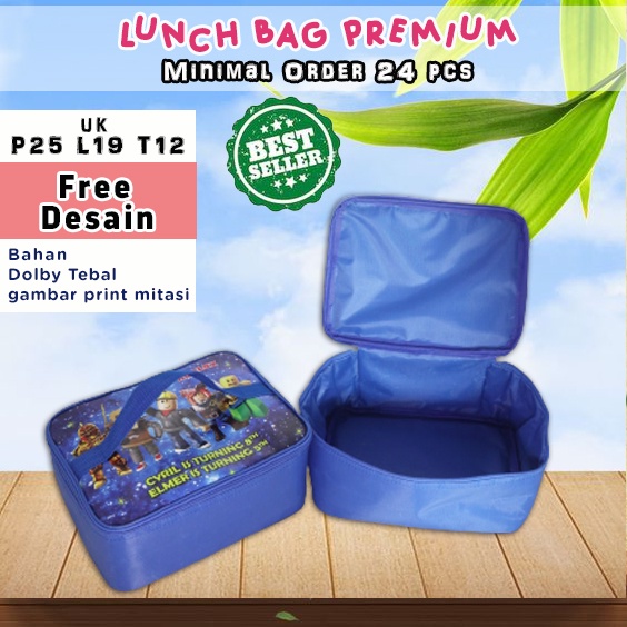 

Souvenir Ultah Lunch Bag Custom Murah Lapis Busa