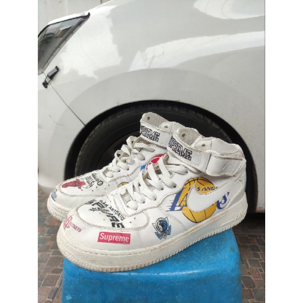 AIR FORCE 1 MID X NBA X SUPREME WHITE