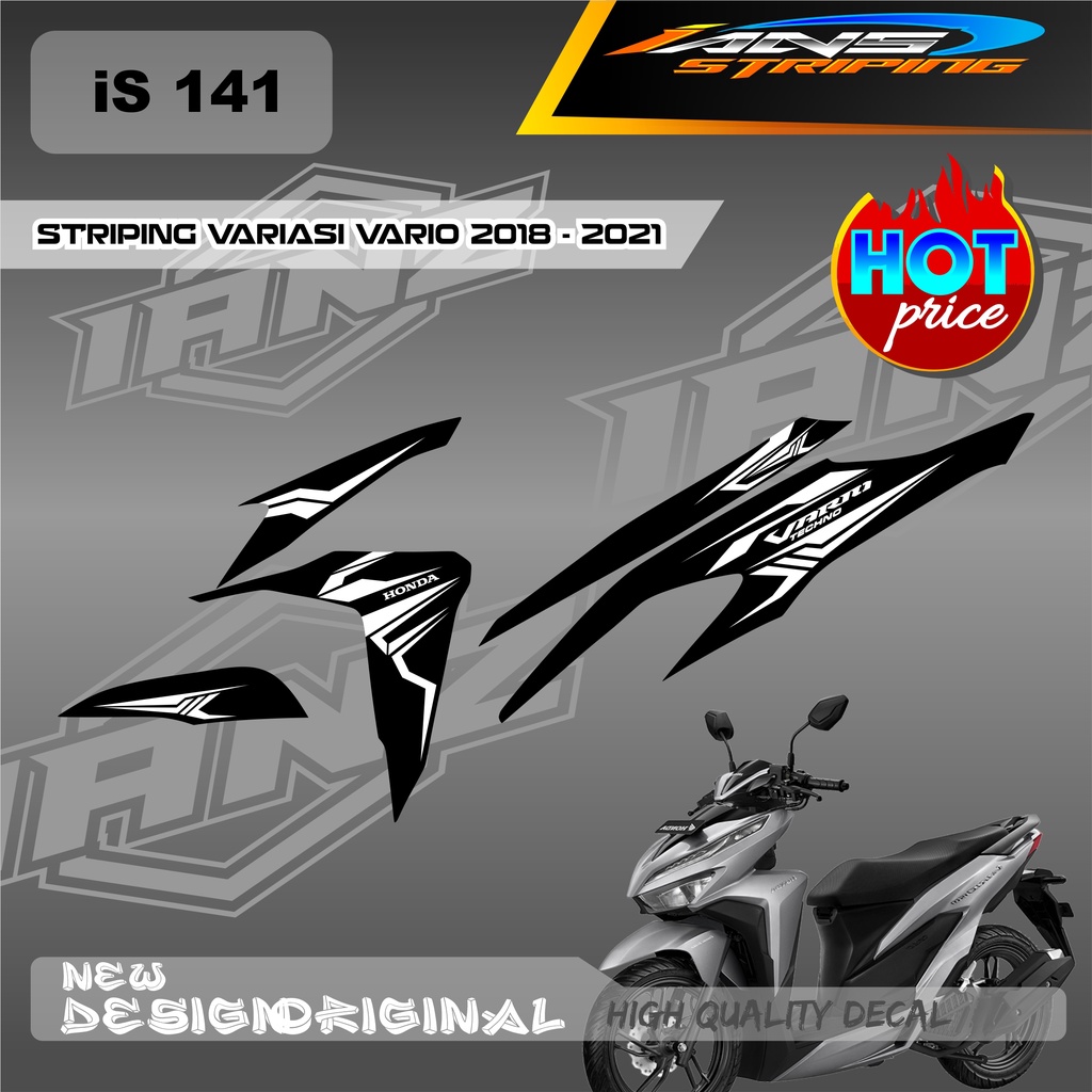 STIKER DECAL HONDA VARIO TECHNO 110 / STRIPING VARIO TECHNO / VARIASI STIKER BODY VARIO 2009-2013 / DECAL KERETA VARIO LAMA IS141