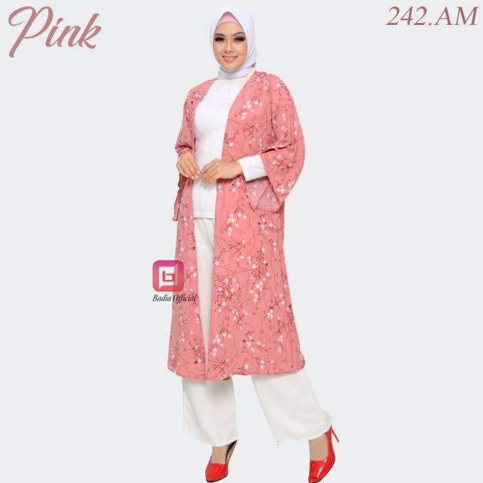 NEW CARDIGAN MUSLIM CARDIGAN OUTER MONALISA LENGAN PANJANG MOTIF BUNGA OUTWEAR MUSLIMAH DISCOUNT