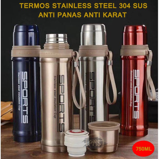 TERMOS AIR PANAS STAINLESS SPORT TRAVEL UKURAN BESAR 750ML - TERMOS PANAS DAN DINGIN TAHAN LAMA - TE