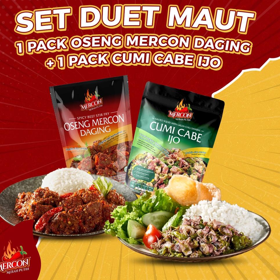 

✲ Mercon Merah Putih - Set Duet Maut || Oseng Mercon Daging + Cumi Cabe Ijo ✮