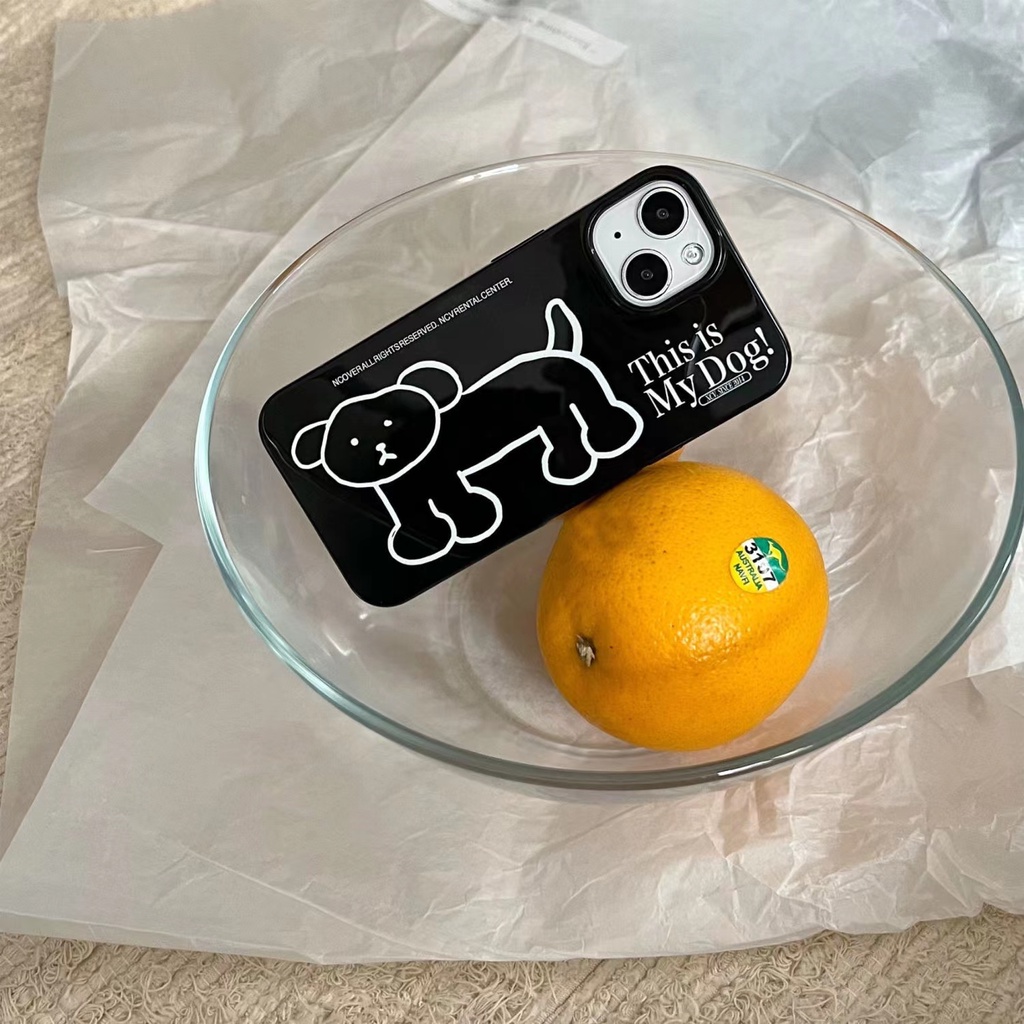 IPHONE Ins Line Puppy Cocok Untuk Iphone14 14pro 14plus 13 13mini 13pro 13prm iPhone12 7Plus 8Plus Xr XS 13 12mini Pro Max Empat Sudut Casing Ponsel Tahan Guncangan