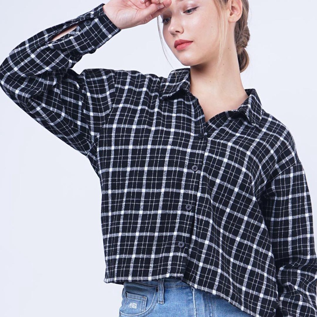 Logo Jeans - Kemeja Wanita Flanel Hamira 24862L5BS
