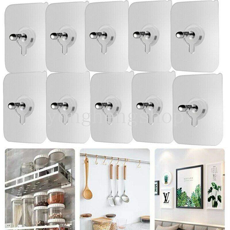 1 / 5pcs Kait Gantungan Dinding Holder Frame Foto / Lukisan Dengan Perekat