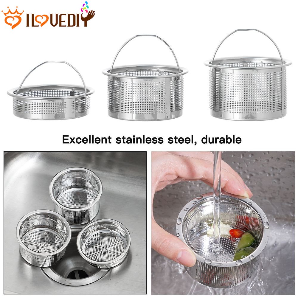 Kitchen Metal Sink Strainer Alat Floor Drain Saringan Wastafel Bak Cuci Piring Kitchen Sink Drain Strainer Stainless Steel Saringan Wastafel Dapur