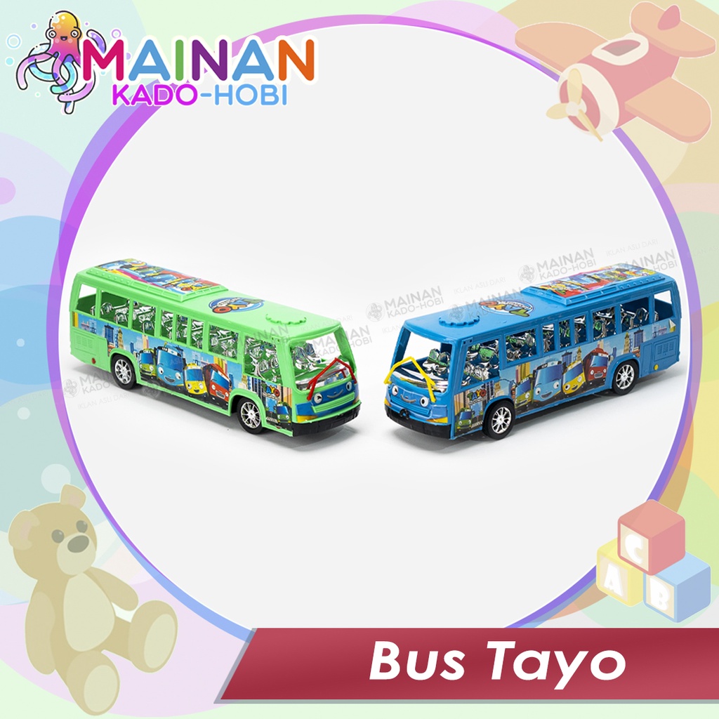 MAINAN ANAK KADO LAKI MINIATUR DIECAST PULLBACK LITTLE BUS SEKOLAH TAYO