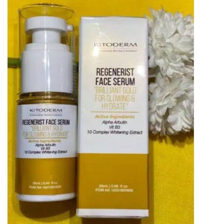 ➳ Kitoderm Regenerist Face Serum brilliant gold for glowing & hydrate - serum pencerah & pelembab ۩