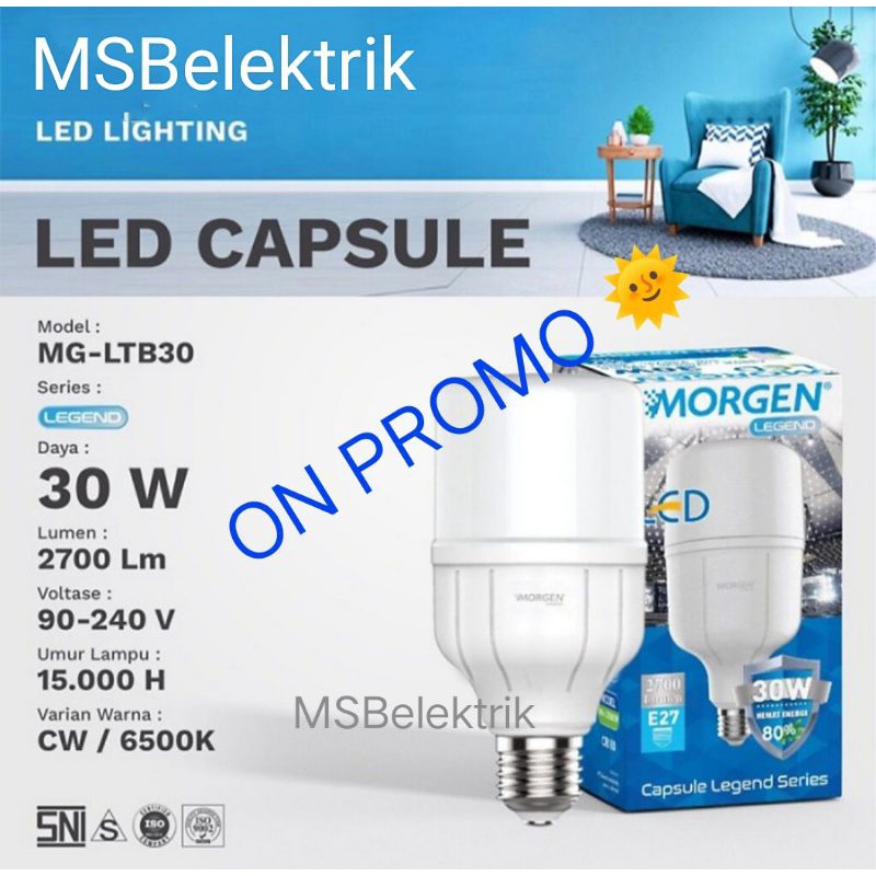 Lampu jumbo Lampu kapsul led Morgen 30watt e-27 / Morgen LED cahaya Cool white
