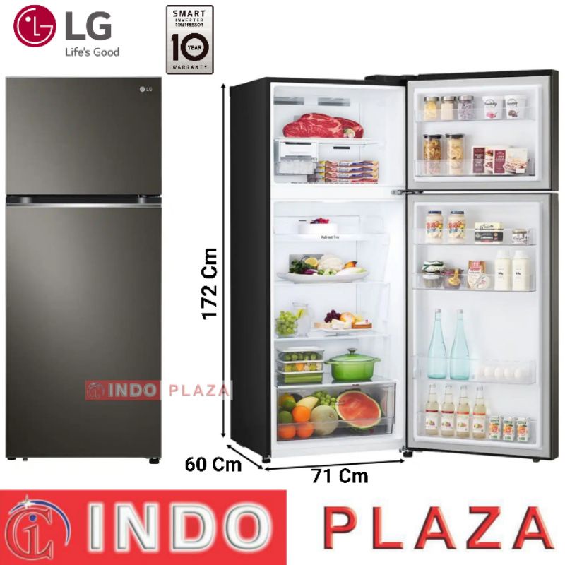 KULKAS LG 2 PINTU Smart Inverter GNB332PXGB Door Cooling 335 Liter