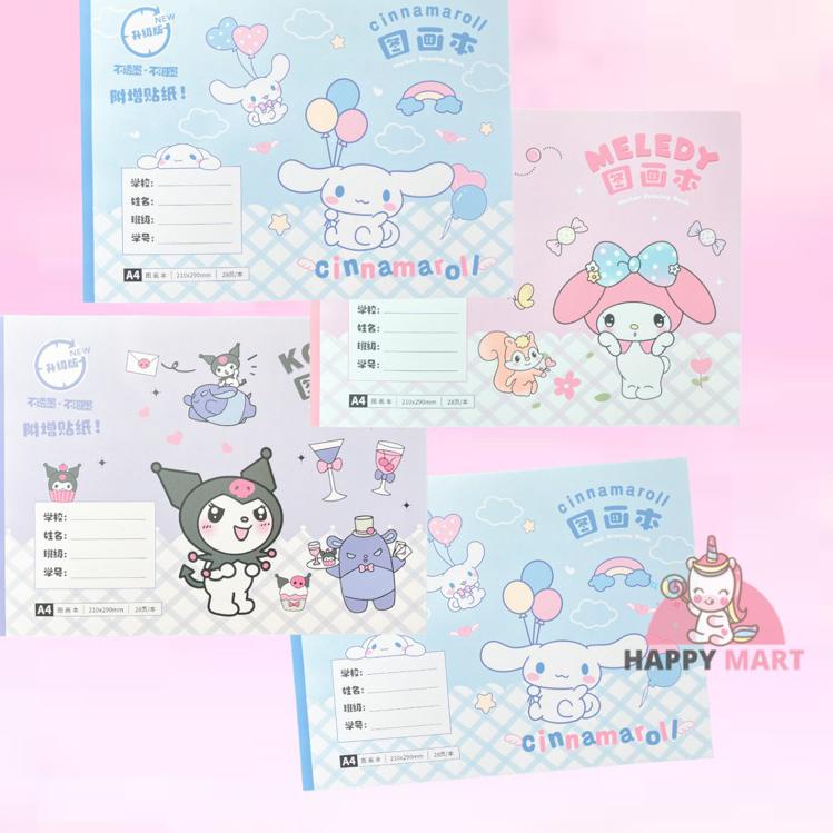 

id3z3Yn Buku gambar A4 Sanrio kuromi / cinamonroll