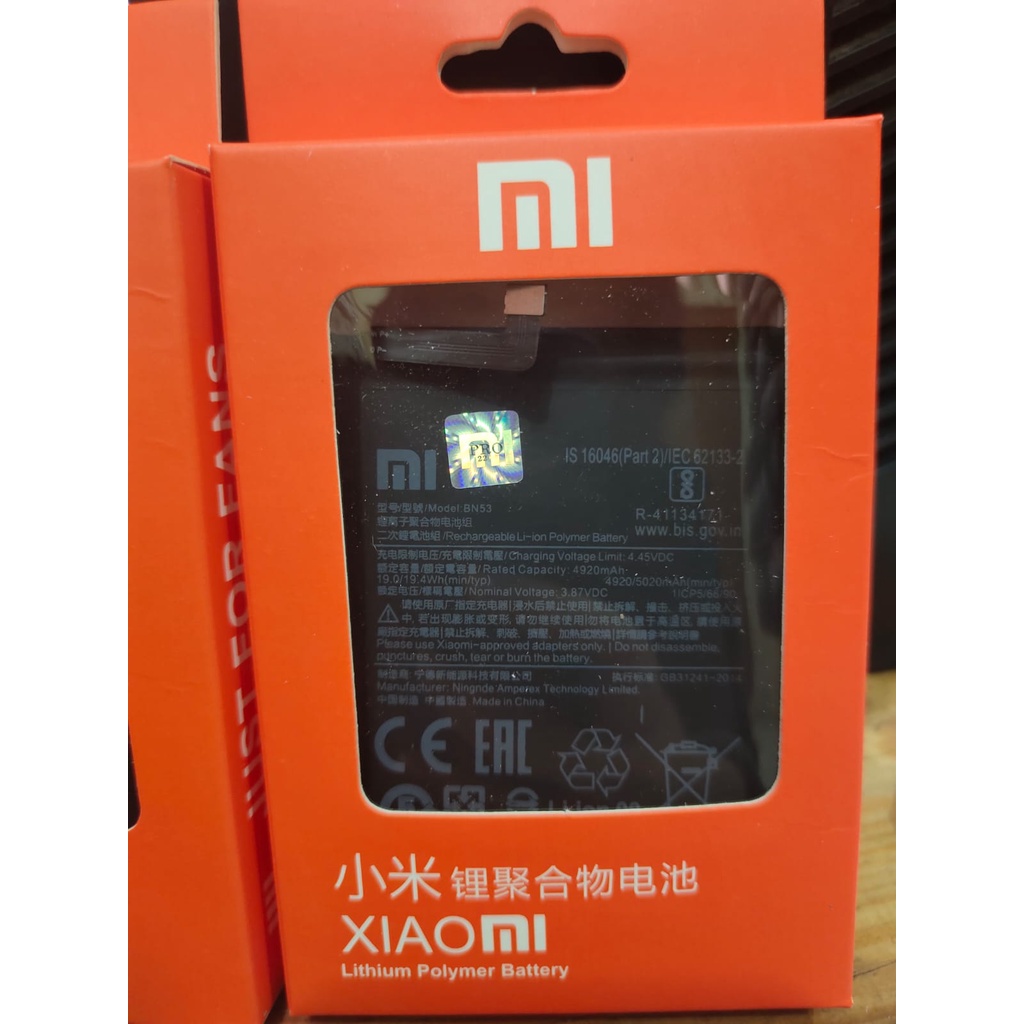 Battery Baterai Xiaomi BN 53 Redmi Note 9 Pro Redmi Note 10 Pro model BN53 5020 Mah Original 100% DISTRIBUTOR