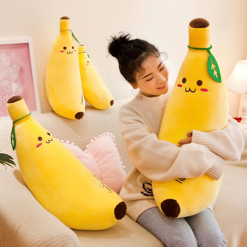 Ornamen Hadiah Anak Bantal Boneka Plush Pisang Lembut Untuk Dekorasi Ulang Tahun