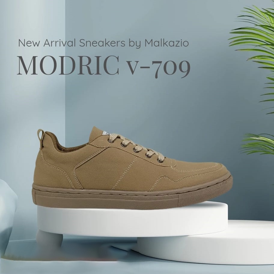 MODRIC X ZAGIB V.709 | Sepatu Pria Sneaker Tali Casual Remaja Dark Beige