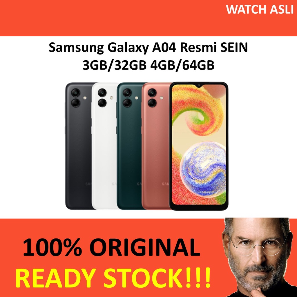 Samsung Galaxy A04 4/64 3/32 GB 3GB/32GB 4GB/64GB Garansi Resmi SEIN