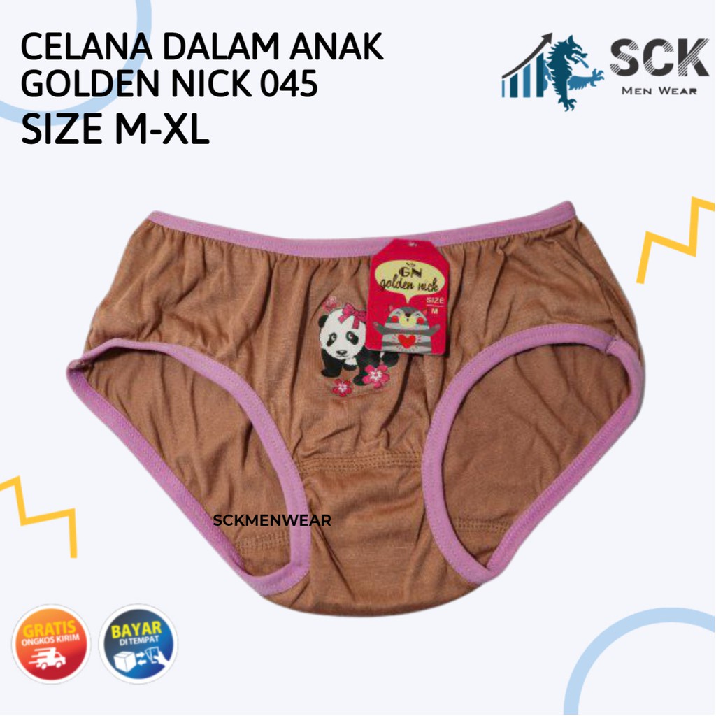 [ISI 3] CD GOLDEN NICK 045  / Celana Dalam Warna Gelap Bahan Katun / Pakaian Dalam Anak Perempuan - sckmenwear GROSIR