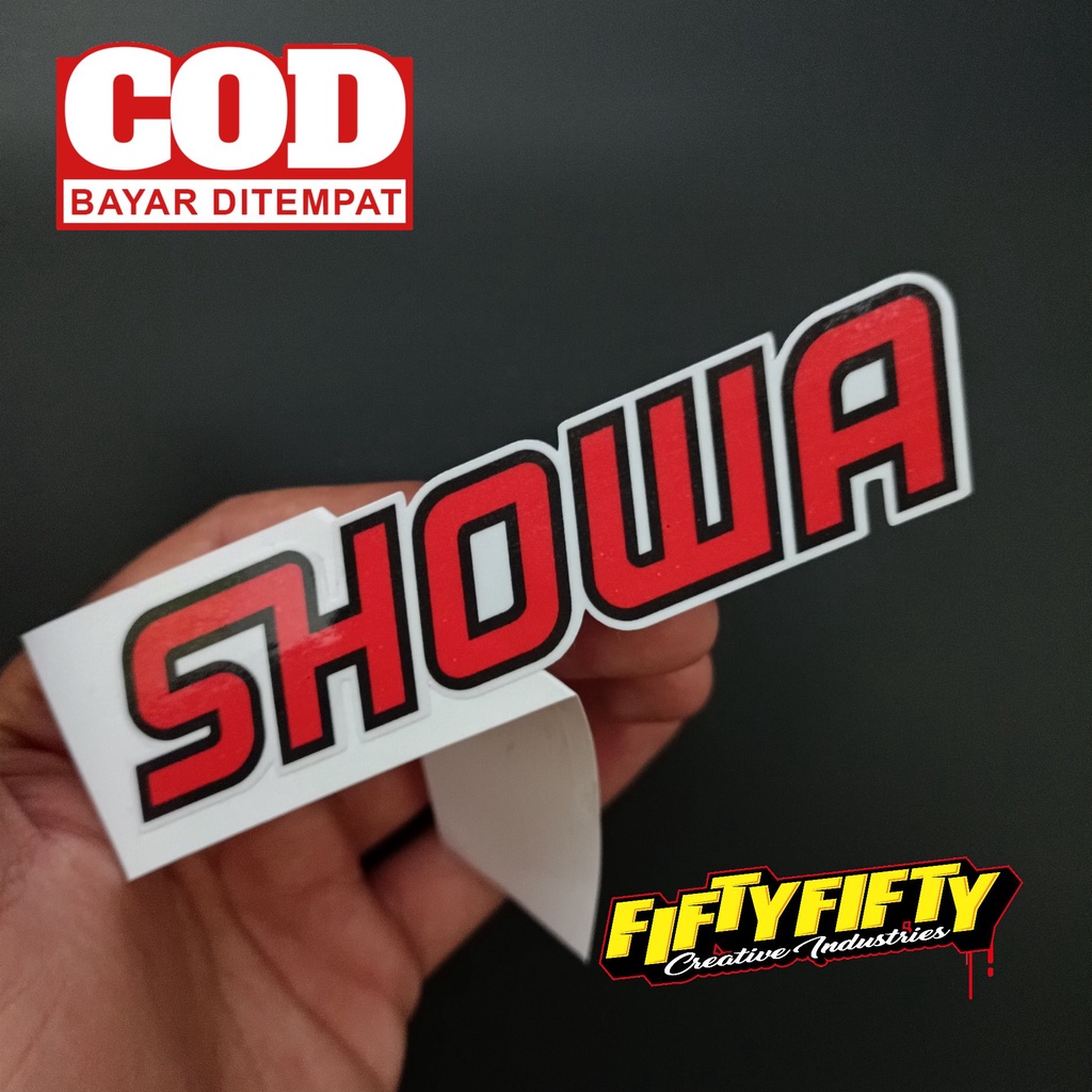 Stiker Print Cut SHOWA Stiker Printing Laminasi Glossy Stiker Motor Mobil Helm Sudah Membentuk Pola Desain