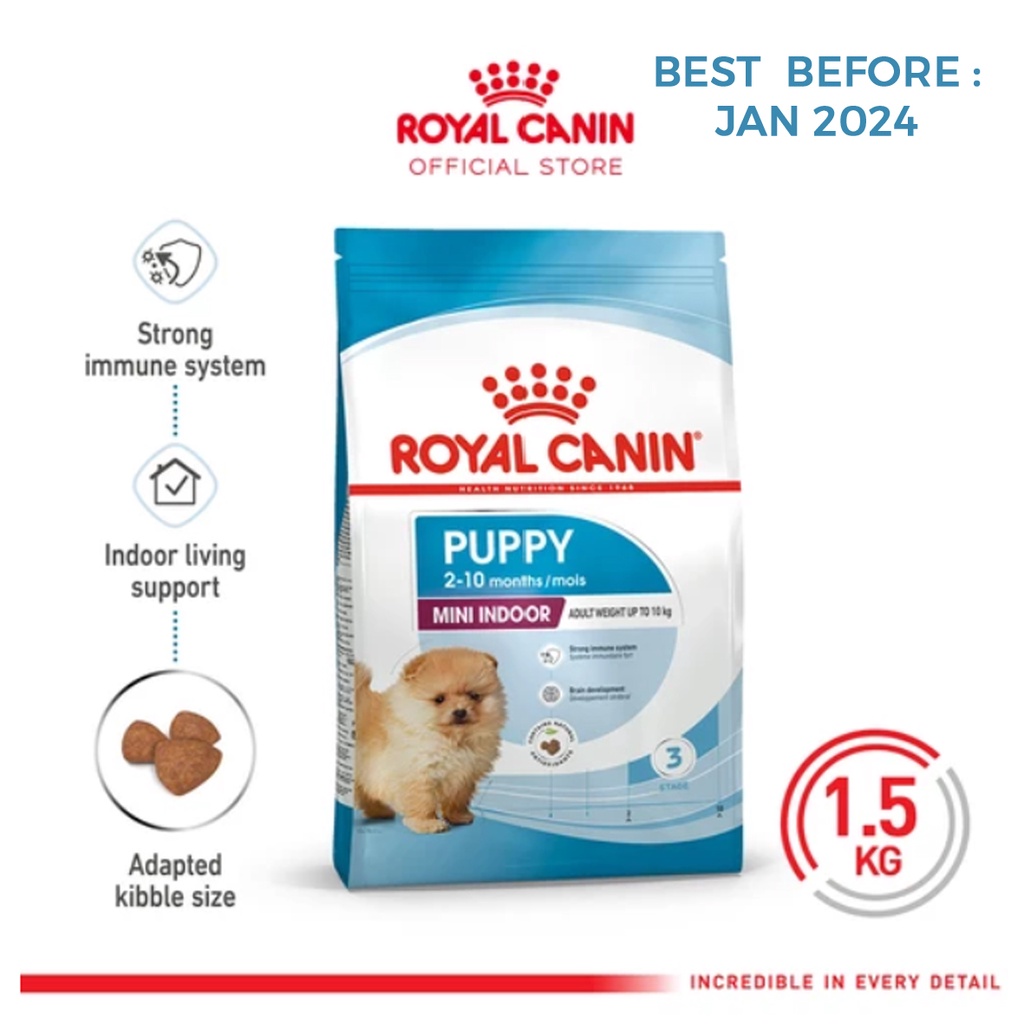 Royal Canin Puppy Mini Indoor Dryfood 1,5 kg - Makanan Anak Anjing Small Breed Dryfood Dogfood