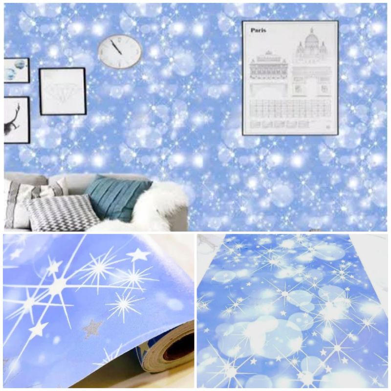 Wallpaper Dinding Sticker Gelembung Kristal Dekorasi Plafon Ruang Tamu Kamar Tidur Mewah Elegan