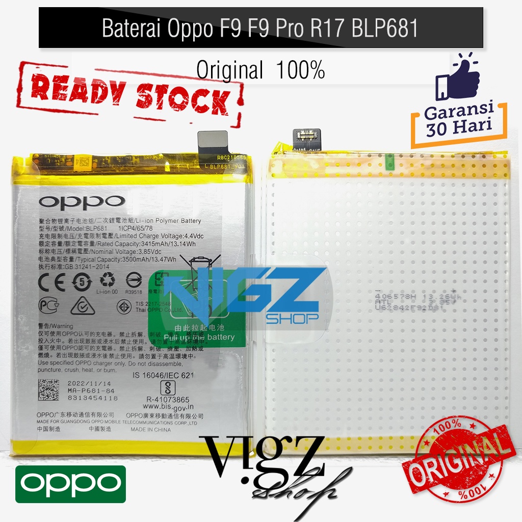 Baterai Oppo F9 F9 Pro R17 BLP681 Original 100%