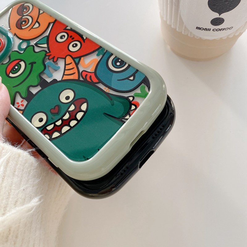 1pc Monster Alien Puff Case IPhone 11 12 13 14 Pro Max Soft Phone Case Lucu Monster University Hitam