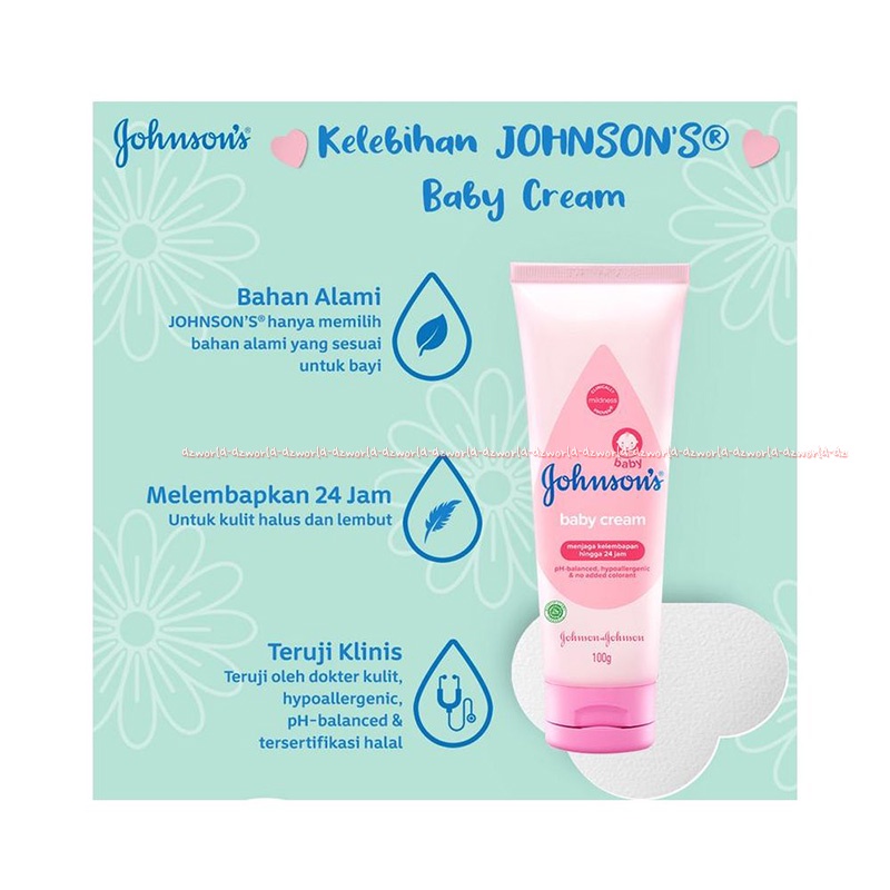 Johnson's Baby Cream 100gr Menjaga Kelembabapn Kulit Bayi Johnson Johnson Beby Krim Lotion Bayi Jonson Creams
