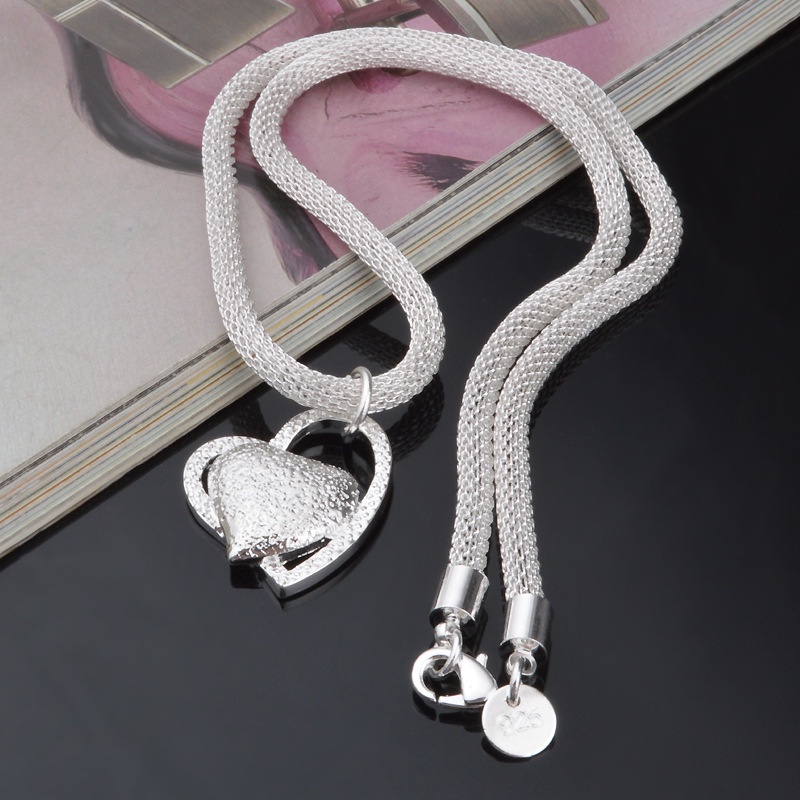 Kalung Rantai Dengan Liontin Hati Untuk Wanita | Kalung Untuk Wanita | Gantungan Kunci Bentuk Hati | Aksesoris Wanita | Sendok Garpu Bahan Stainless Steel