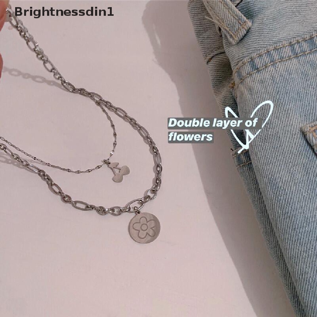 [Brightnessdin1] Liontin Kalung Berlapis Titanium Steel Rantai Choker Titanium Steel Kalung Tidak Mudah Luntur Ringan Dan Boros Kalung Untuk Wanita Perempuan Butik